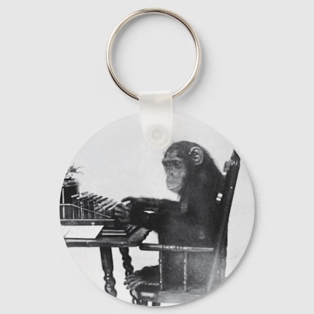 Typing Monkey Keychain (Front)