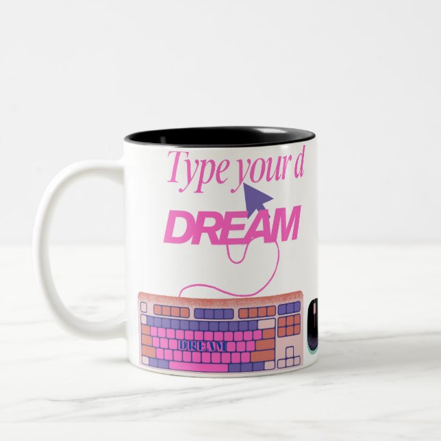 Typing My Future Two-Tone Coffee Mug (Left)