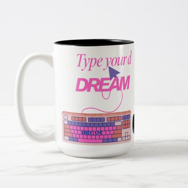 Typing My Future Two-Tone Coffee Mug (Left)