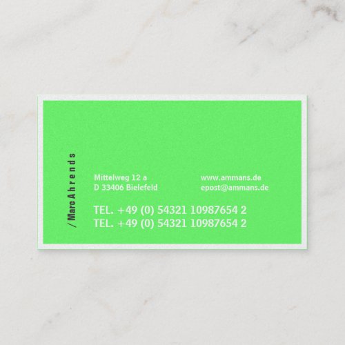 Typo visiting cards