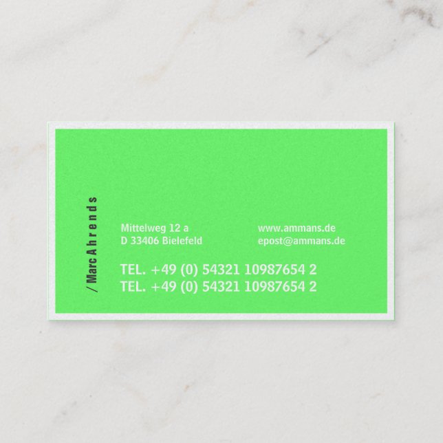 Typo visiting cards (Back)
