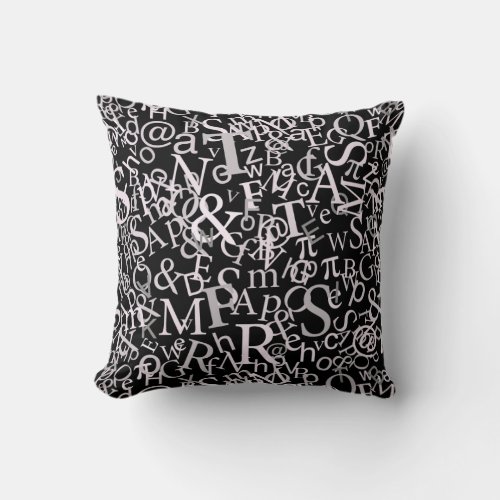 Typographic Art Throw Pillow
