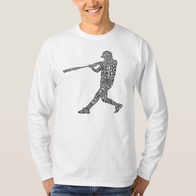 Typographic Baseball Softball Player Men's Tee (Front)