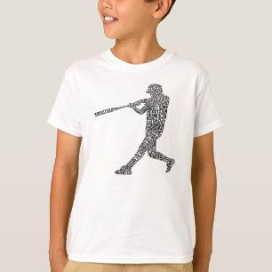 Typographic Baseball Softball Player T-Shirt