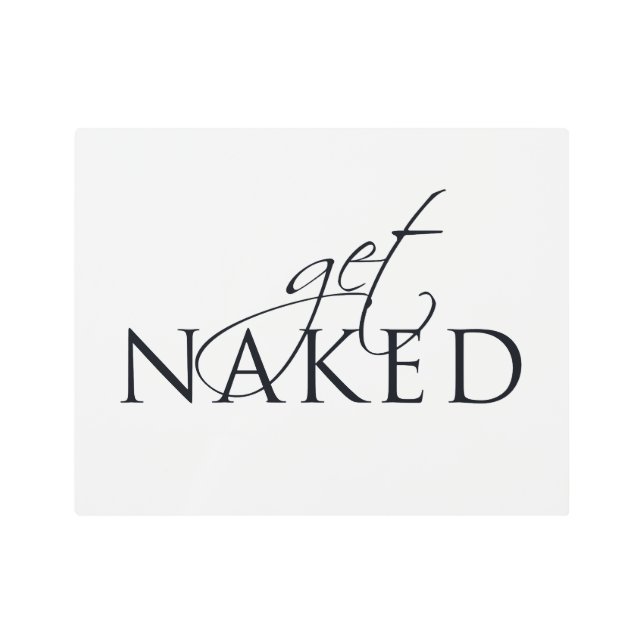 Typographic Black and White Fun Bathroom Sign (Front)