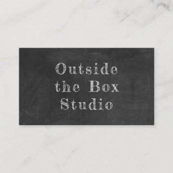 Typographic Chalkboard Business Card by artNimages at Zazzle