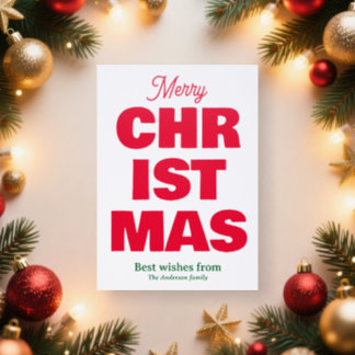 Typographic Christmas Letterpress Card