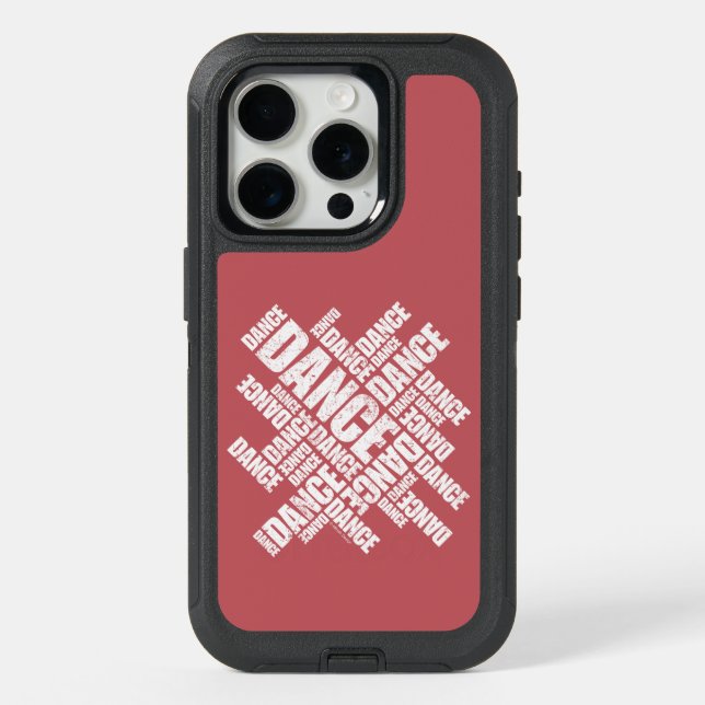 Typographic Dance (Distressed) iPhone 15 Pro Case (Back)