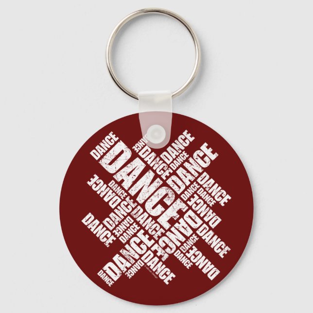 Typographic Dance (Distressed) Keychain (Front)