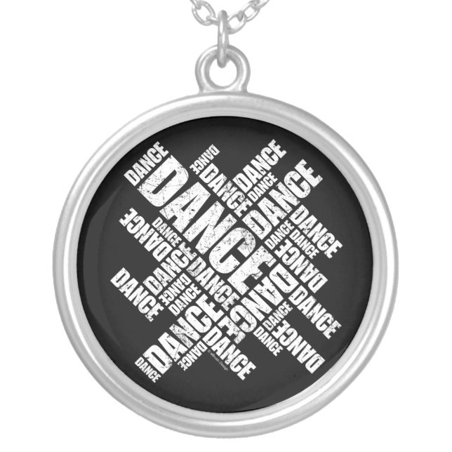 Typographic Dance (Distressed) necklace (Front)