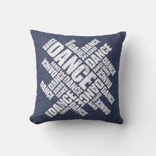 Typographic Dance (Distressed) Throw Pillow