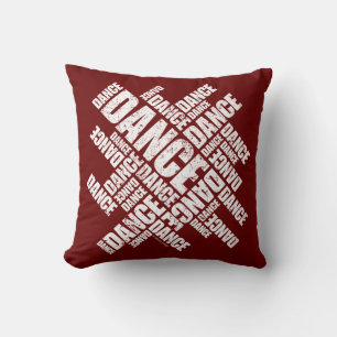 Typographic Dance (Distressed) Throw Pillow