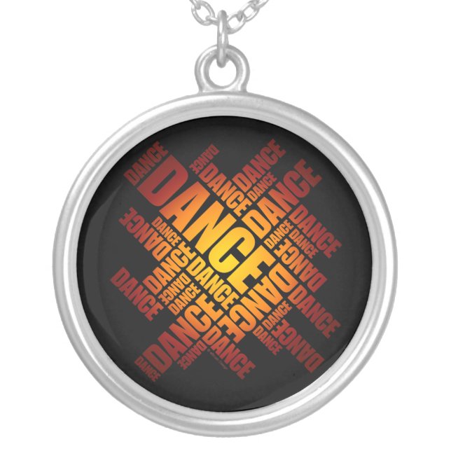 Typographic Dance (Fire) necklace (Front)