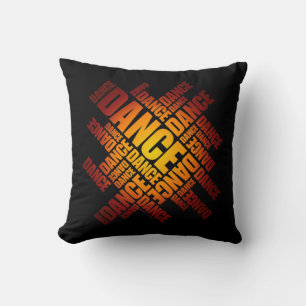 Typographic Dance (Fire) Throw Pillow