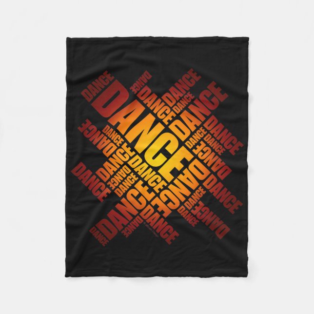 Typographic Dance Fleece Blanket (Front)