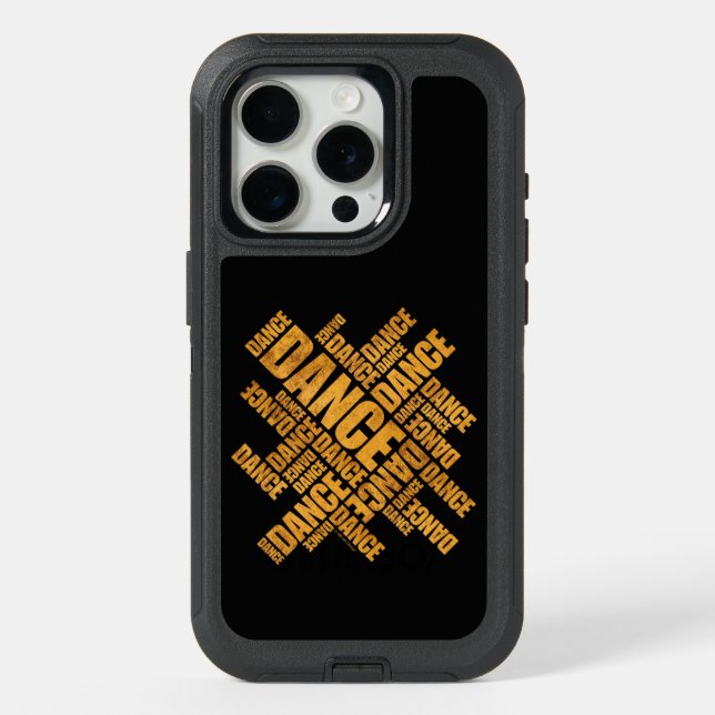 Typographic Dance (Rust) iPhone 15 Pro Case (Back)