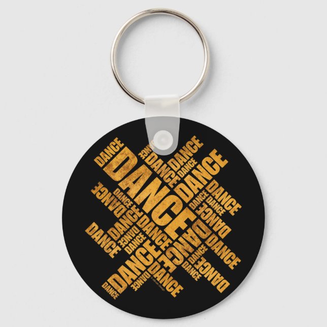 Typographic Dance (Rust) Keychain (Front)