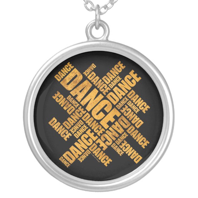 Typographic Dance (Rust) necklace (Front)