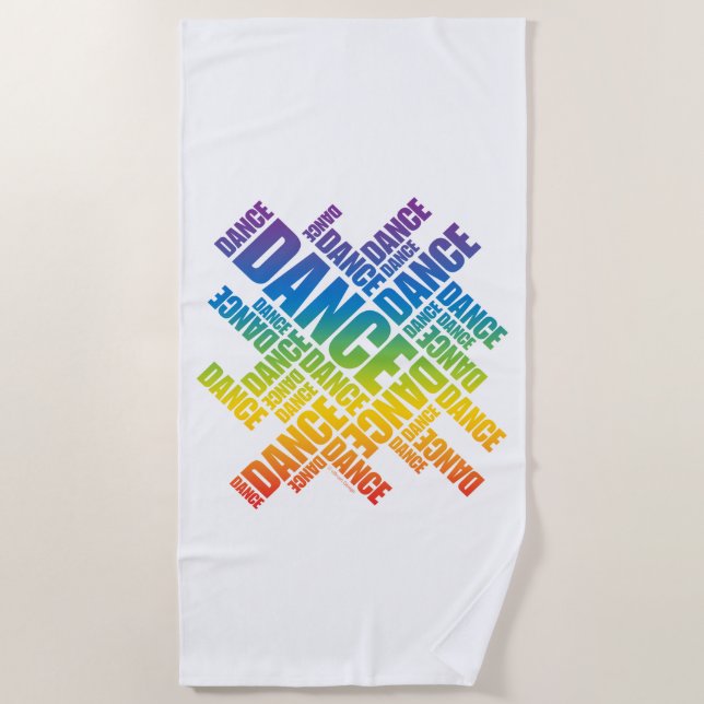 Typographic Dance (Spectrum) Beach Towel (Front)