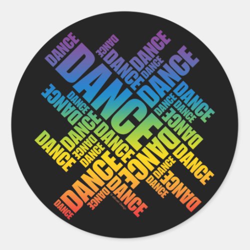 Typographic Dance Spectrum Classic Round Sticker