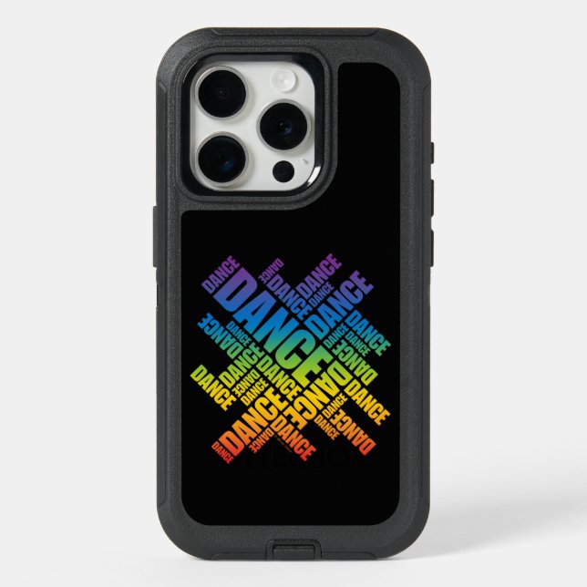 Typographic Dance (Spectrum) iPhone 15 Pro Case (Back)