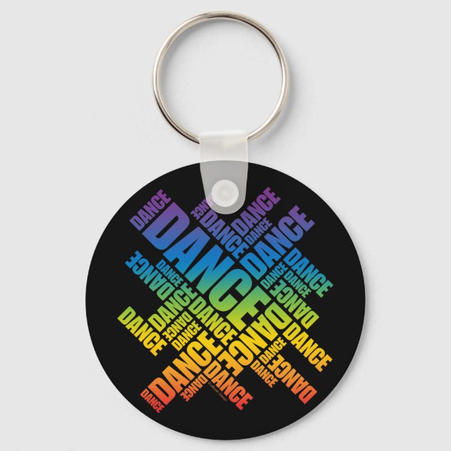 Typographic Dance (Spectrum) Keychain (Front)