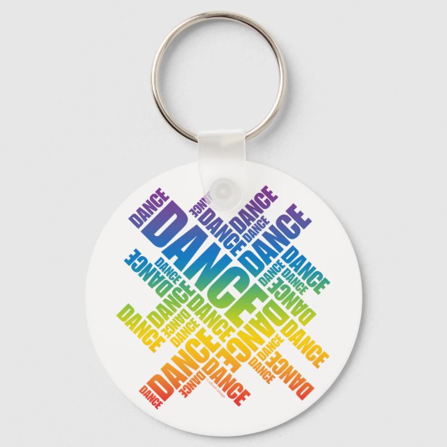 Typographic Dance (Spectrum) Keychain (Front)