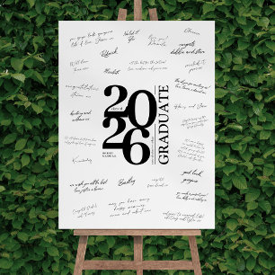 Typographic Graduate Guest Signature Foam Board