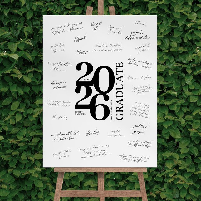 Typographic Graduate Guest Signature Foam Board (Creator Uploaded)