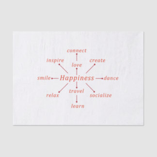 Typographic happiness concept design tissue paper