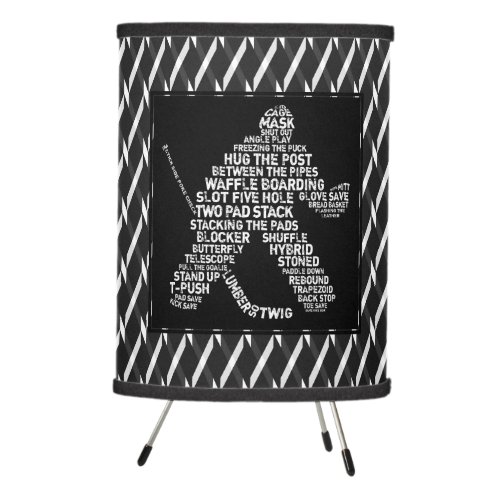 Typographic Ice Hockey Goalie Lamp