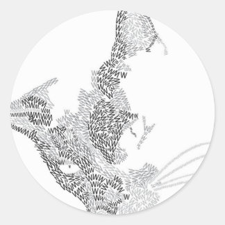 Typographic Kitty Classic Round Sticker