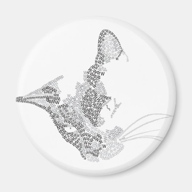 Typographic Kitty Magnet (Front)