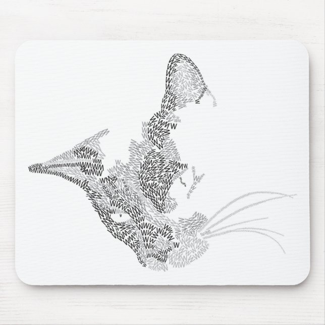 Typographic Kitty Mouse Pad (Front)