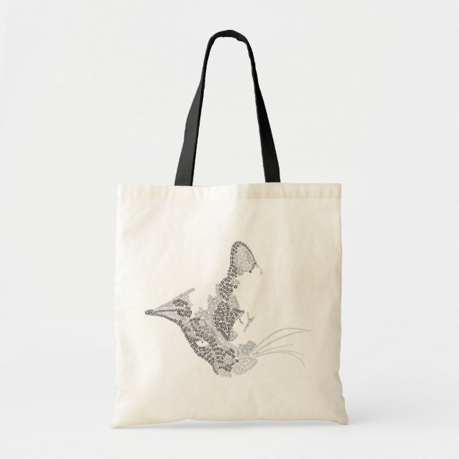 Typographic Kitty Tote Bag (Front)