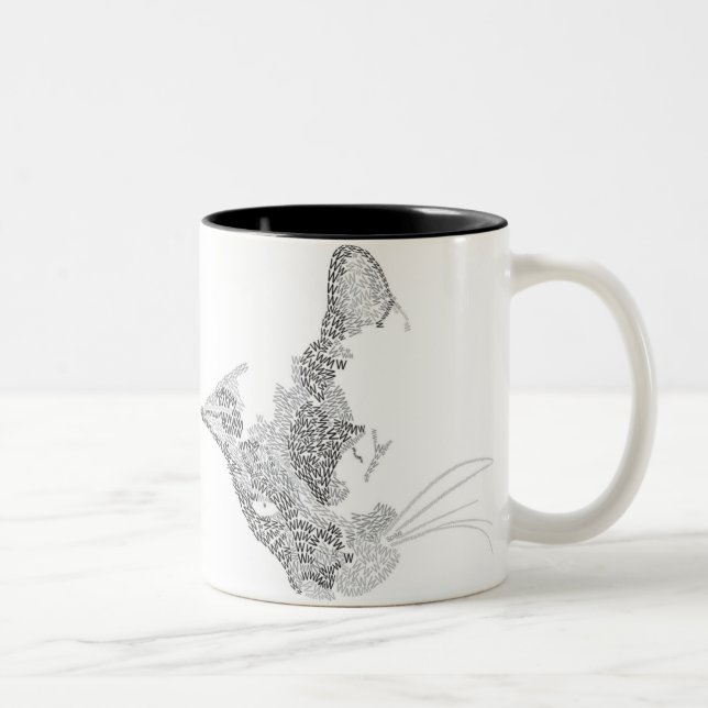 Typographic Kitty Two-Tone Coffee Mug (Right)
