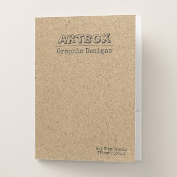 Typographic Kraft Paper Pocket Folder by artNimages at Zazzle