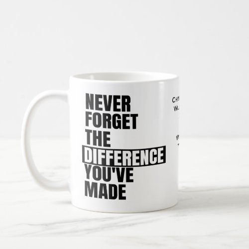 Typographic Never Forget Retirement Thank You Coffee Mug