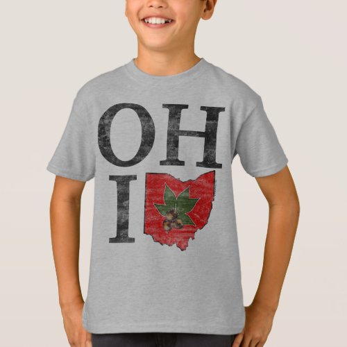 Typographic Ohio Vintage Red Buckeye Nut Kids T_Shirt