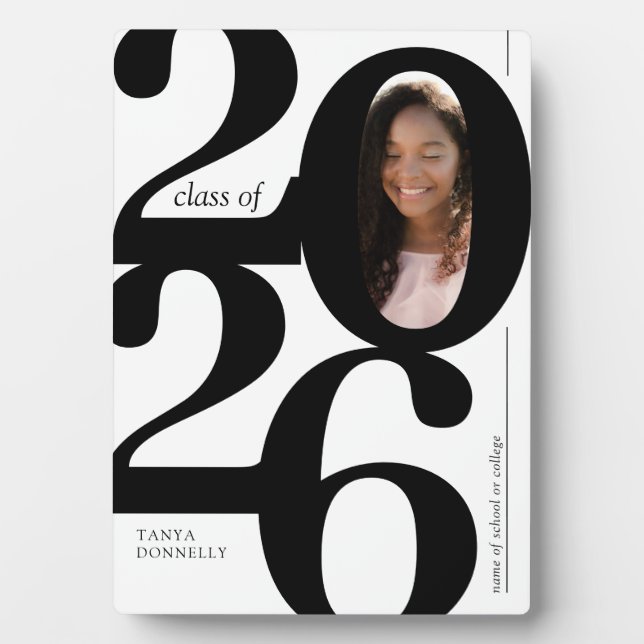 Typographic Photo Graduate 2026 Plaque (Front)