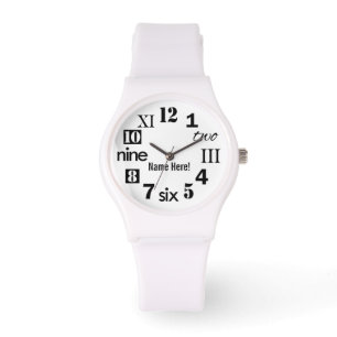 Typographic Playful Numbers Monogrammed Watch