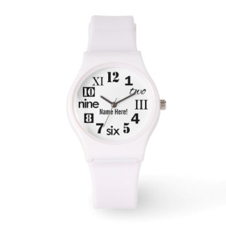 Typographic Playful Numbers Monogrammed Watch