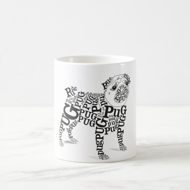 Typographic Pug Coffee Mug (Center)