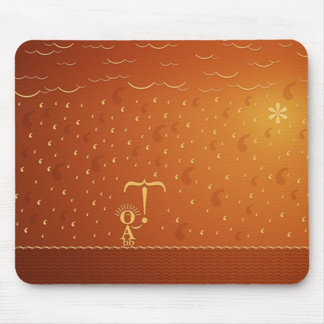 Typographic Rain (Color 2) Mouse Pad (Front)