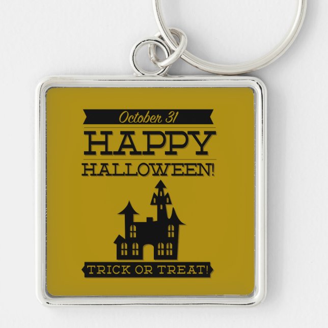Typographic retro Halloween Keychain (Front)