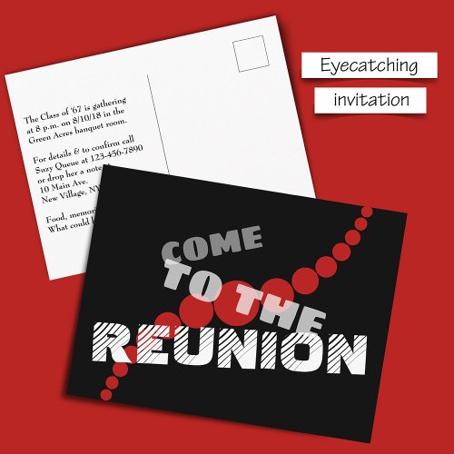 Typographic Save the Reunion Date Announcement Postcard
