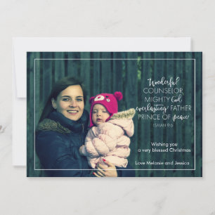 Typographic Scripture Christmas Photo Card