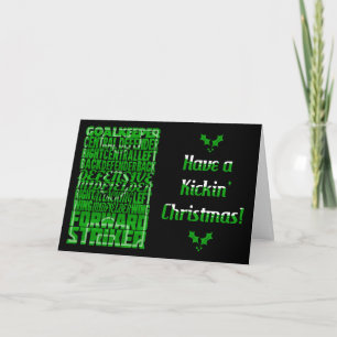 Typographic Soccer Formations Christmas Card
