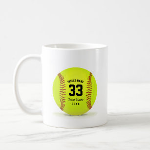 Typographic Softball Thermal Tumbler Coffee Mug