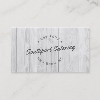 Typographic White Wood Business Card by artNimages at Zazzle